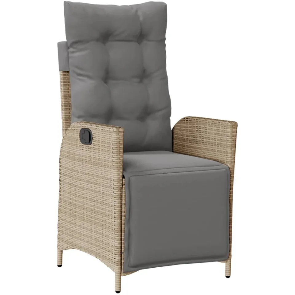 vidaXL 7-delige Tuinset met kussens poly rattan gemengd beige, foto 3