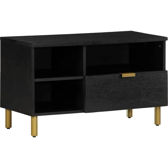 vidaXL Tv-meubel 80x33x46 cm bewerkt hout zwart