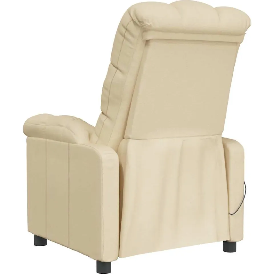 vidaXL Massagestoel stof crèmekleurig, foto 4