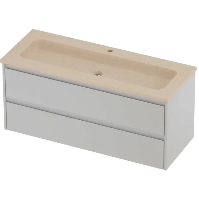 Proline Rollo Badmeubelset Hardsteen Elegant 1 Gat 120x46x54 cm Sand Stone Glans Wit