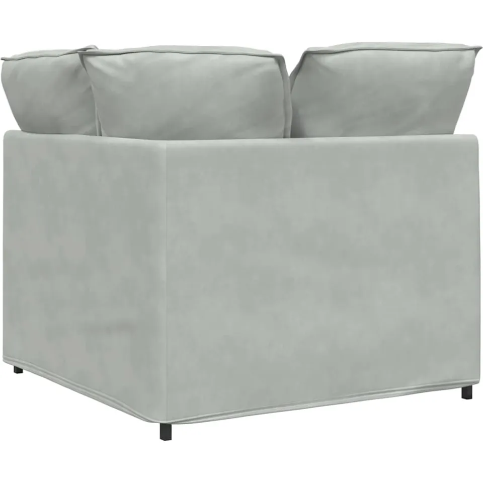 vidaXL Modulaire hoekmodule bank met kussens 100 cm lichtgrijs
