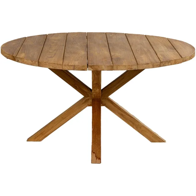 4 Seizoenen Tuinmeubelen Ronde tuintafel Ayra 120 cm | 4 personen | Naturel | Teakhout