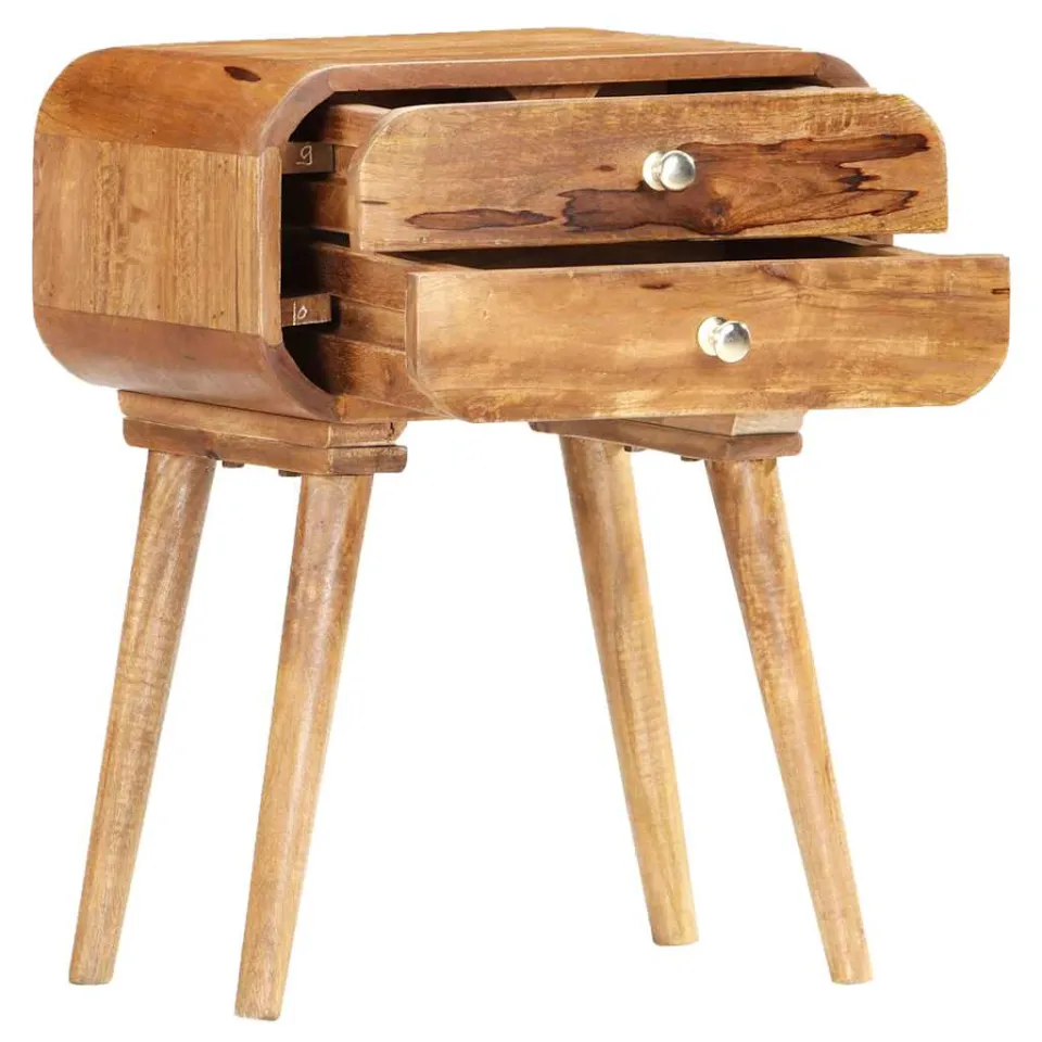 vidaXL Nachtkastje 43x30x58 cm massief mangohout bruin, foto 2