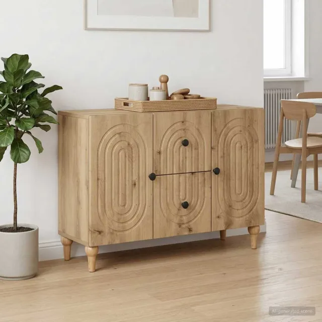 vidaXL TV-kast Artisanaal eiken 89 x 34,5 x 60 cm Bewerkt hout Bruin