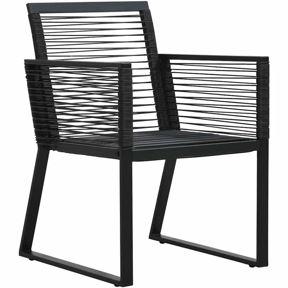 vidaXL 7-delige Tuinset PVC-rattan zwart