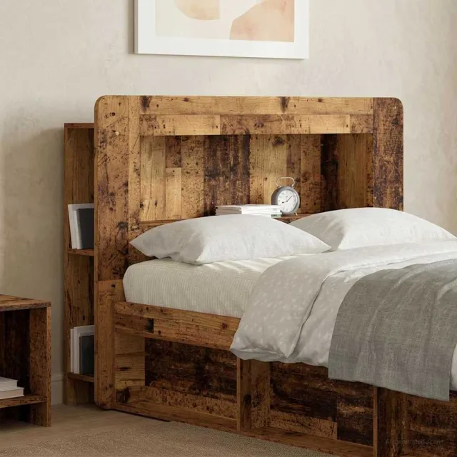 vidaXL Hoofdbordkast met opslag Oud hout Geconstrueerd hout Bruin