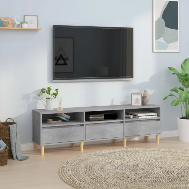 vidaXL Tv-meubel 150x30x44,5 cm bewerkt hout betongrijs grijs, foto 2