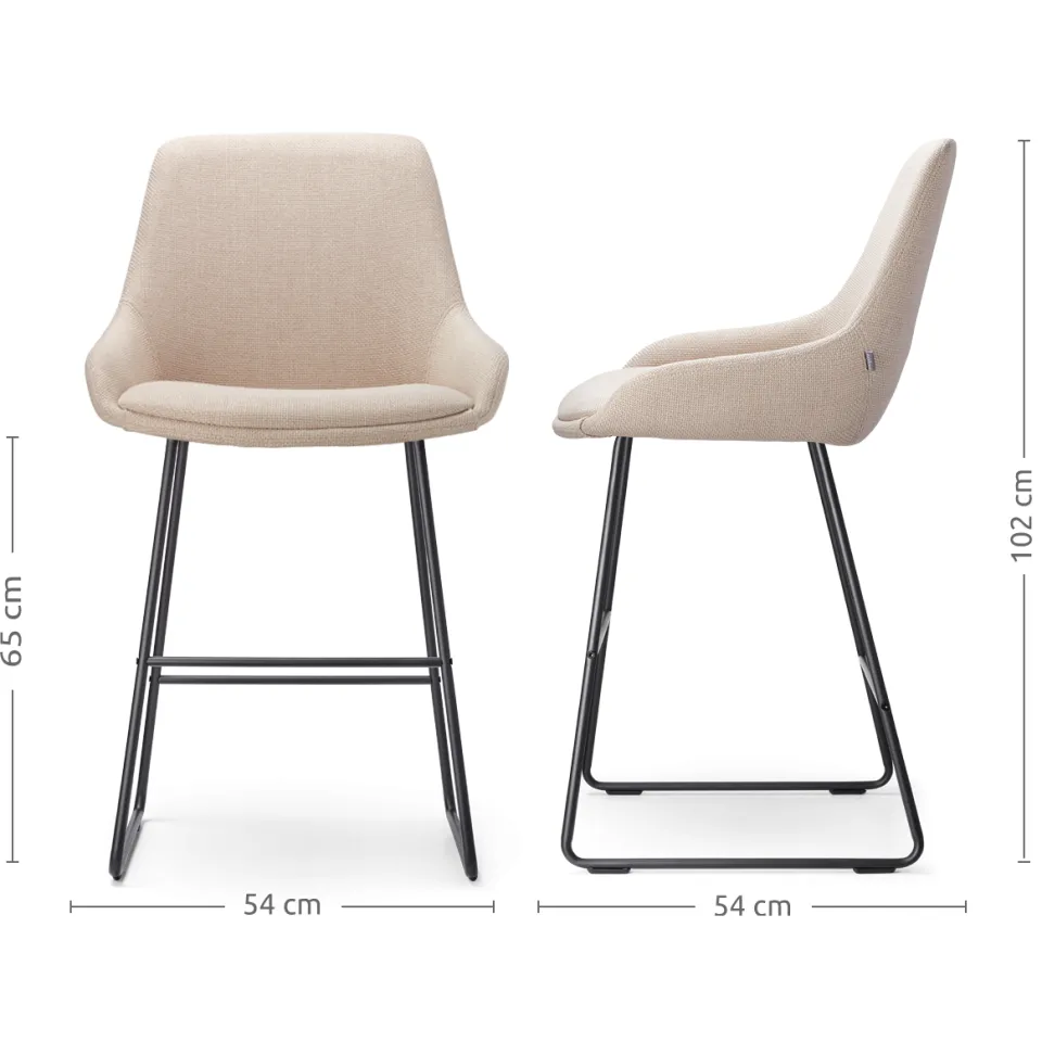 Nolon Nino-Isa barkruk beige - zwart onderstel - 65 cm, foto 3