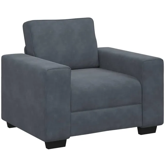 vidaXL Fauteuil - 100x77x82 - cm - fluweel - donkergrijs