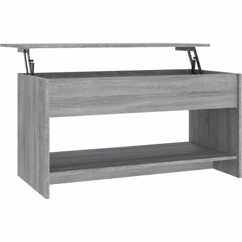 vidaXL Salontafel 102x50x52,5 cm bewerkt hout grijs sonoma eikenkleur