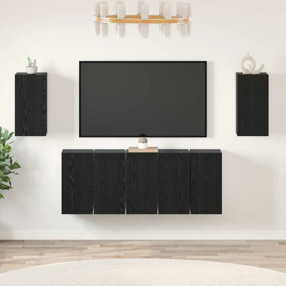 vidaXL Tv-meubelset 7 st 30,5 x 30 x 60 cm Zwart Eiken, foto 4