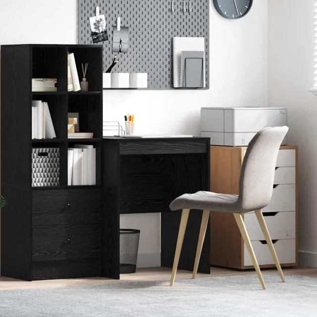 vidaXL Bureau Zwart Eiken 60 x 50 x 76 cm, foto 2