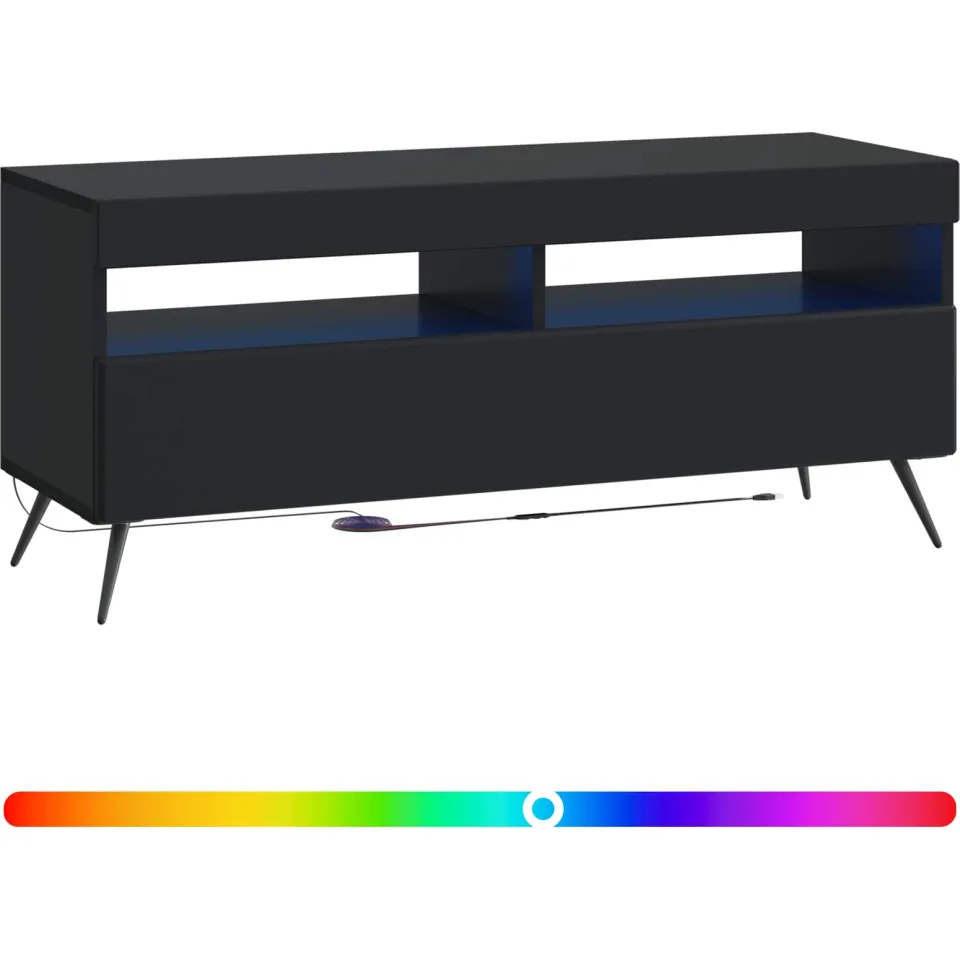 vidaXL LED tv-meubel Zwart Bewerkt hout, foto 3