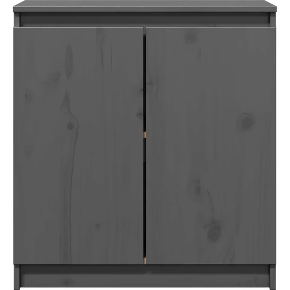 vidaXL Bijzetkast 60x36x65 cm massief grenenhout grijs, foto 4