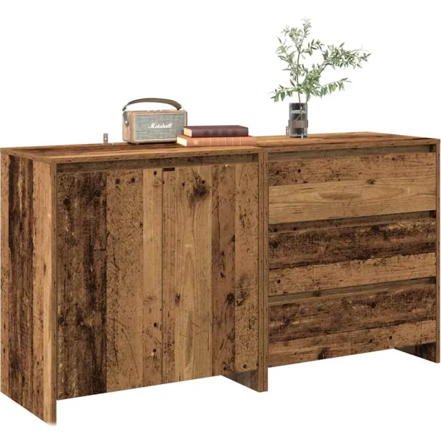 vidaXL 2-delige Dressoirs bewerkt hout oud houtkleurig Bruin