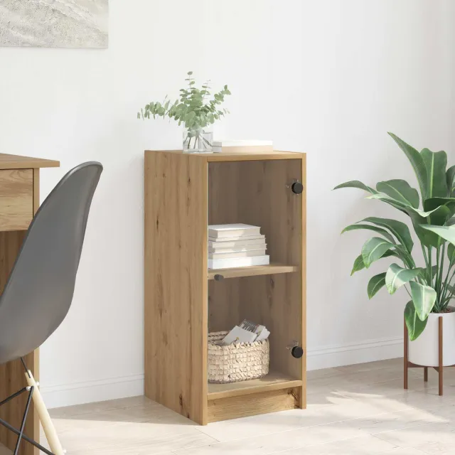 vidaXL Dressoir artisanaal eikenkleurig 35 x 37 x 76 cm Bewerkt hout Bruin