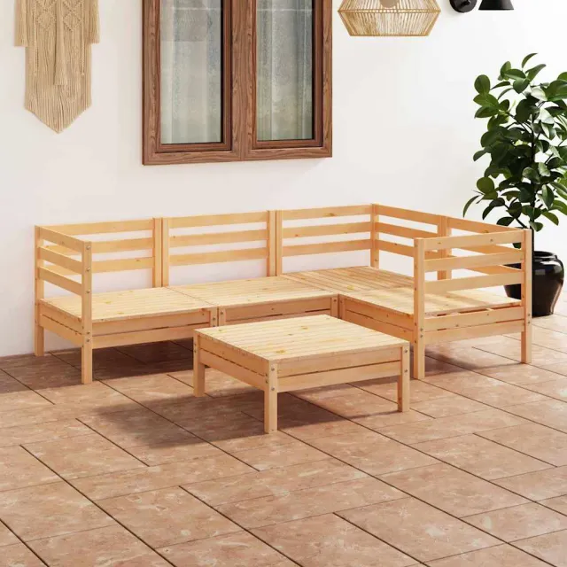 vidaXL 5-delige Loungeset massief grenenhout bruin, foto 2
