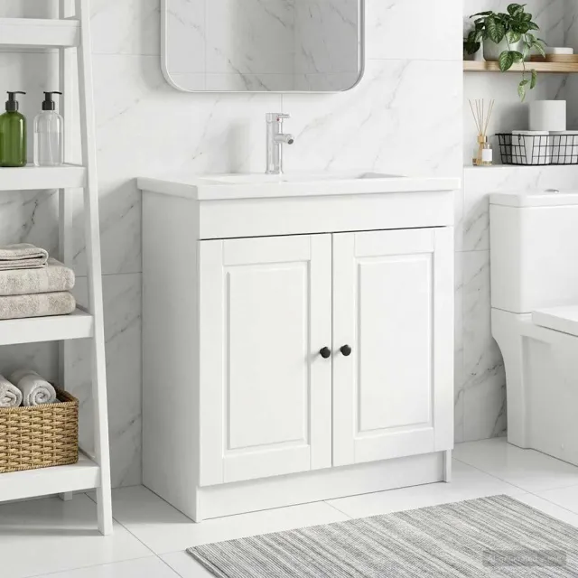 vidaXL Badkamer onder wastafel kast Wit 78,5 x 37,5 x 81 cm