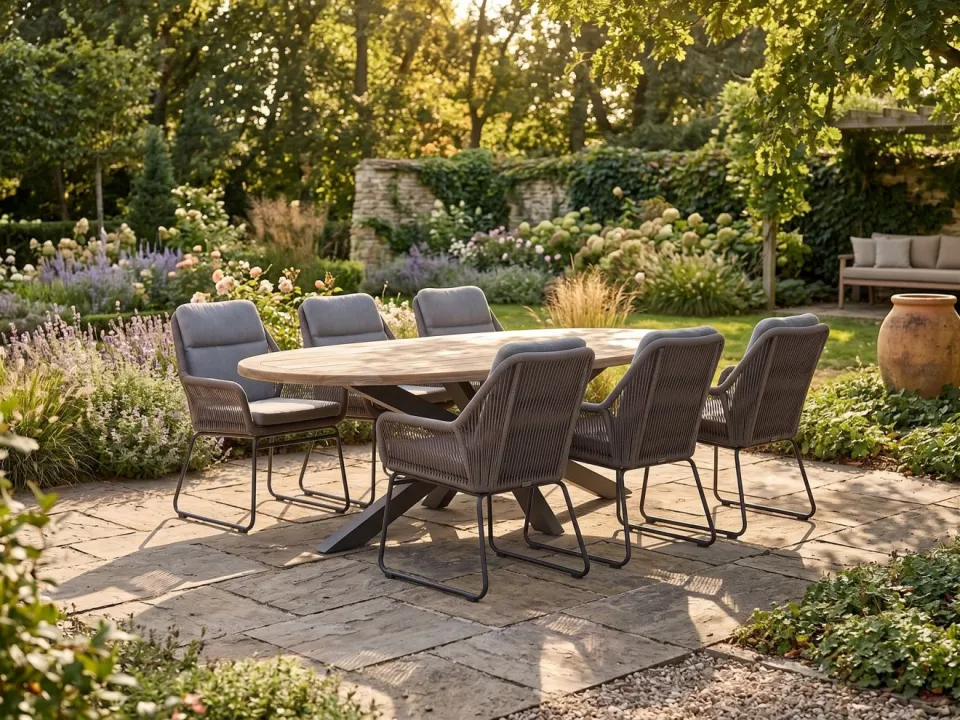 Intenso Furniture Intenso Isorella/ROUGH-Y Ellips 200cm dining tuinset 7-delig, foto 4