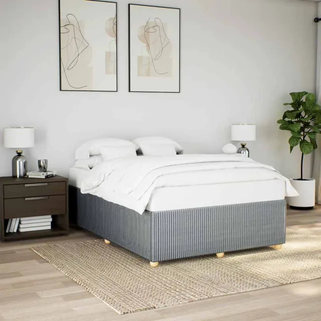 vidaXL Bedframe zonder matras stof lichtgrijs 140x190 cm grijs