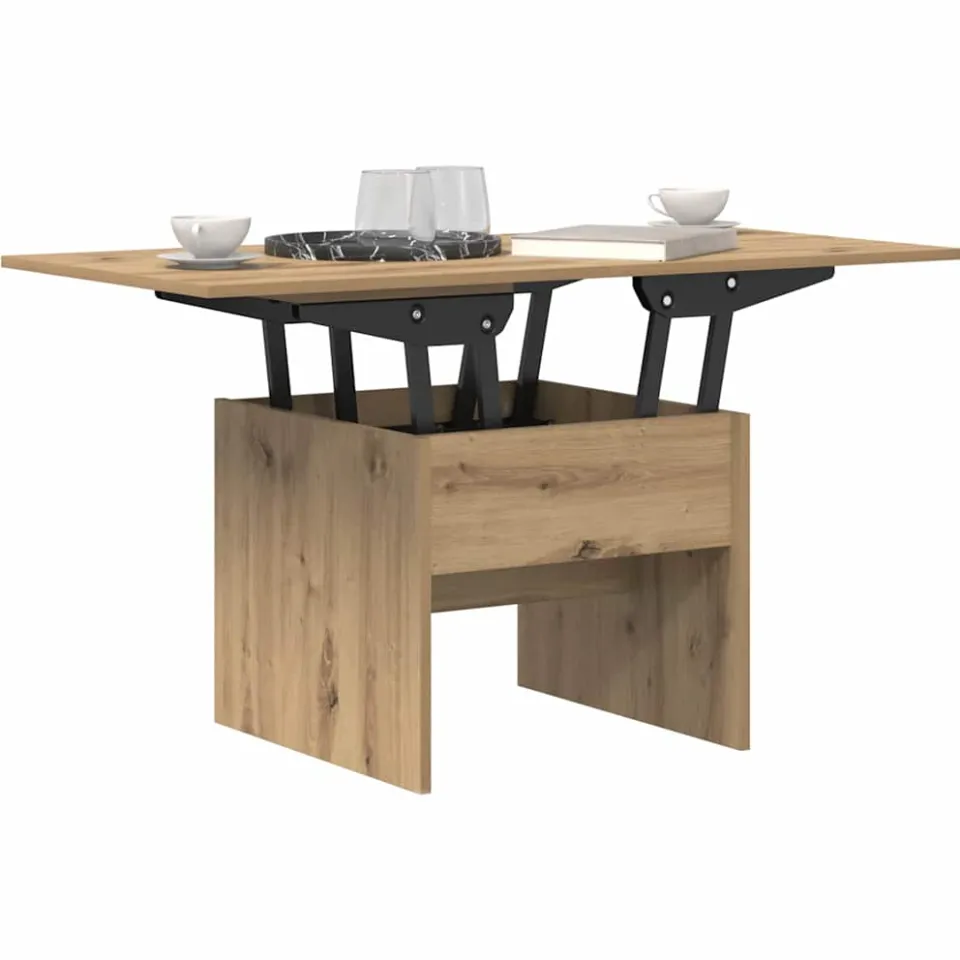 vidaXL Salontafel Artisan Eiken 55 x 54,5 x 45 cm Bewerkt hout, foto 4