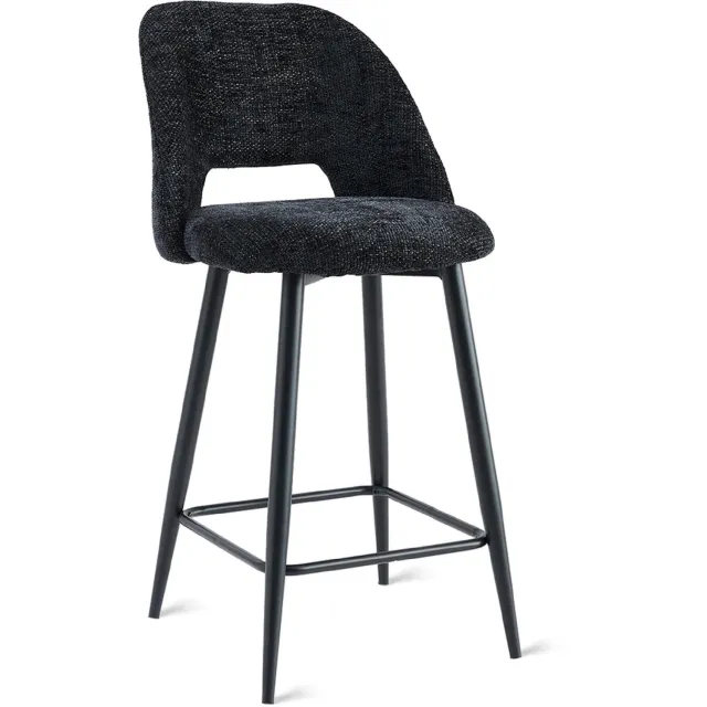 Set van 2 - Nest of Nora Barkrukken Barstoelen - Velvet - Antraciet