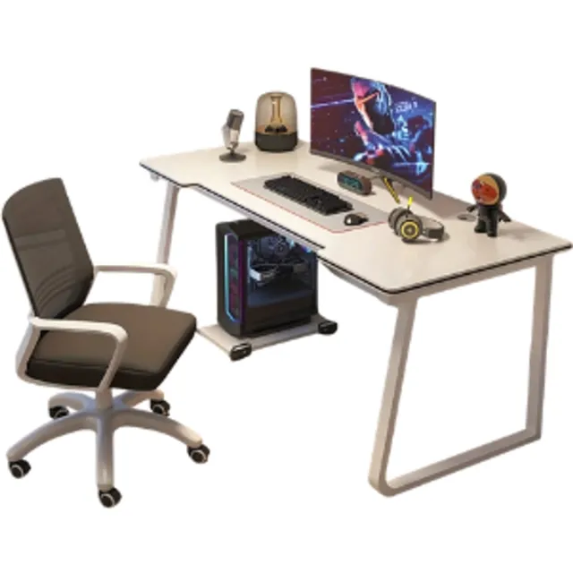J.T.R Bureau-Ergonomisch bureau -Voor thuis of op kantoor- Het biedt een ruim oppervlak-ideaal voor het plaatsen van meerdere apparaten-100X50 CM- Wit.
