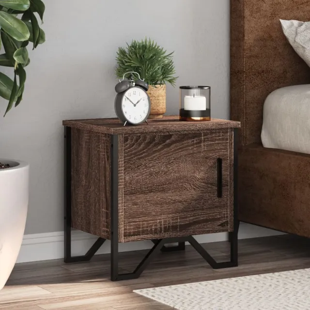 vidaXL Nachtkastjes 2 st 40x30x40 cm bewerkt hout bruin eikenkleur, foto 2