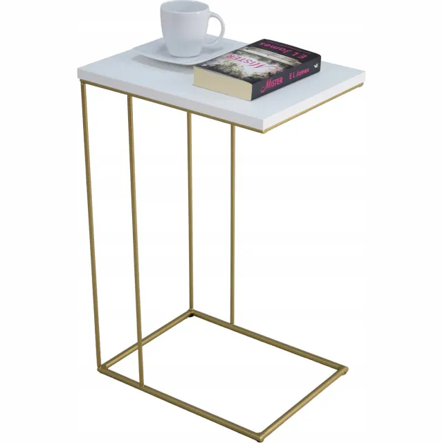 FutuStal Bijzettafel - Zwart/Bruin - Roestvrij - Elegant Goud;Wit