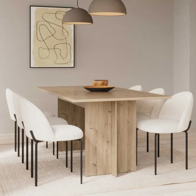 CaliCosy Uitschuifbare tafel van 165,6 tot 200 cm in donker eiken decor - LEAD Houtlook
