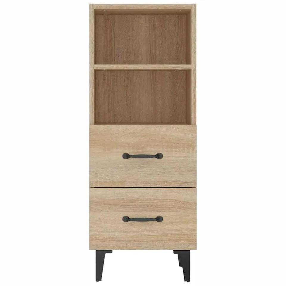 vidaXL Dressoir 34,5x34x90 cm bewerkt hout sonoma eikenkleurig, foto 4
