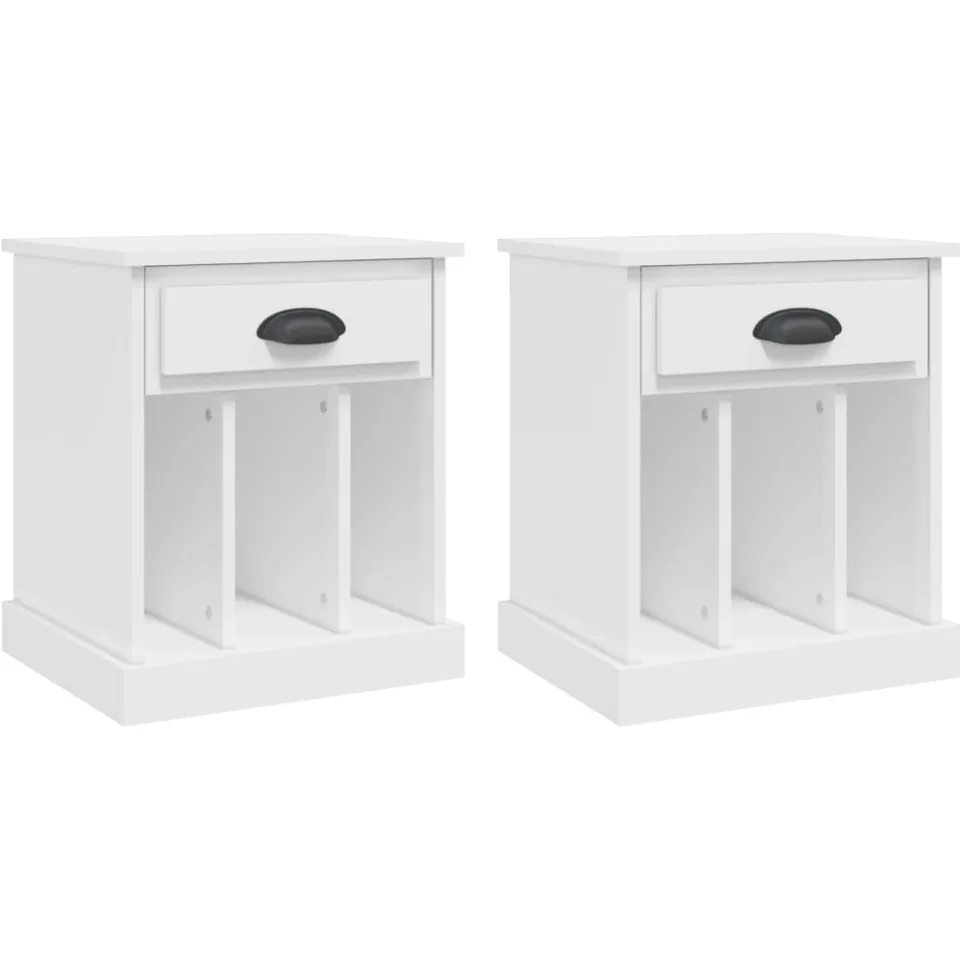 vidaXL Nachtkastjes 2 st 43x36x50 cm wit