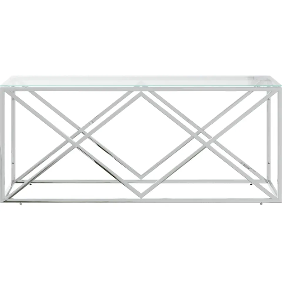 vidaXL Salontafel 110x45x45 cm roestvrij staal en glas, foto 3