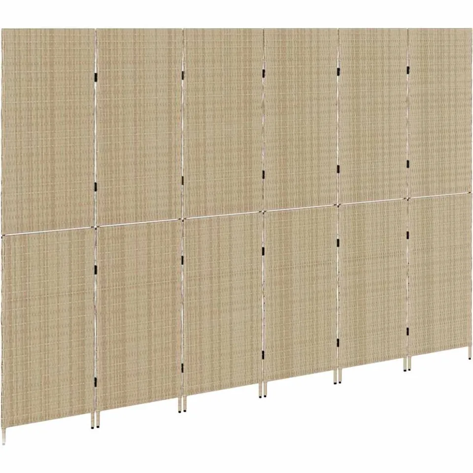vidaXL Kamerverdeler Beige 292 x 180 cm poly rattan, foto 4