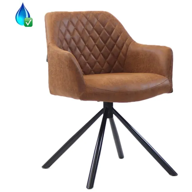 NordXL Stoel Dex eco-leer Cognac