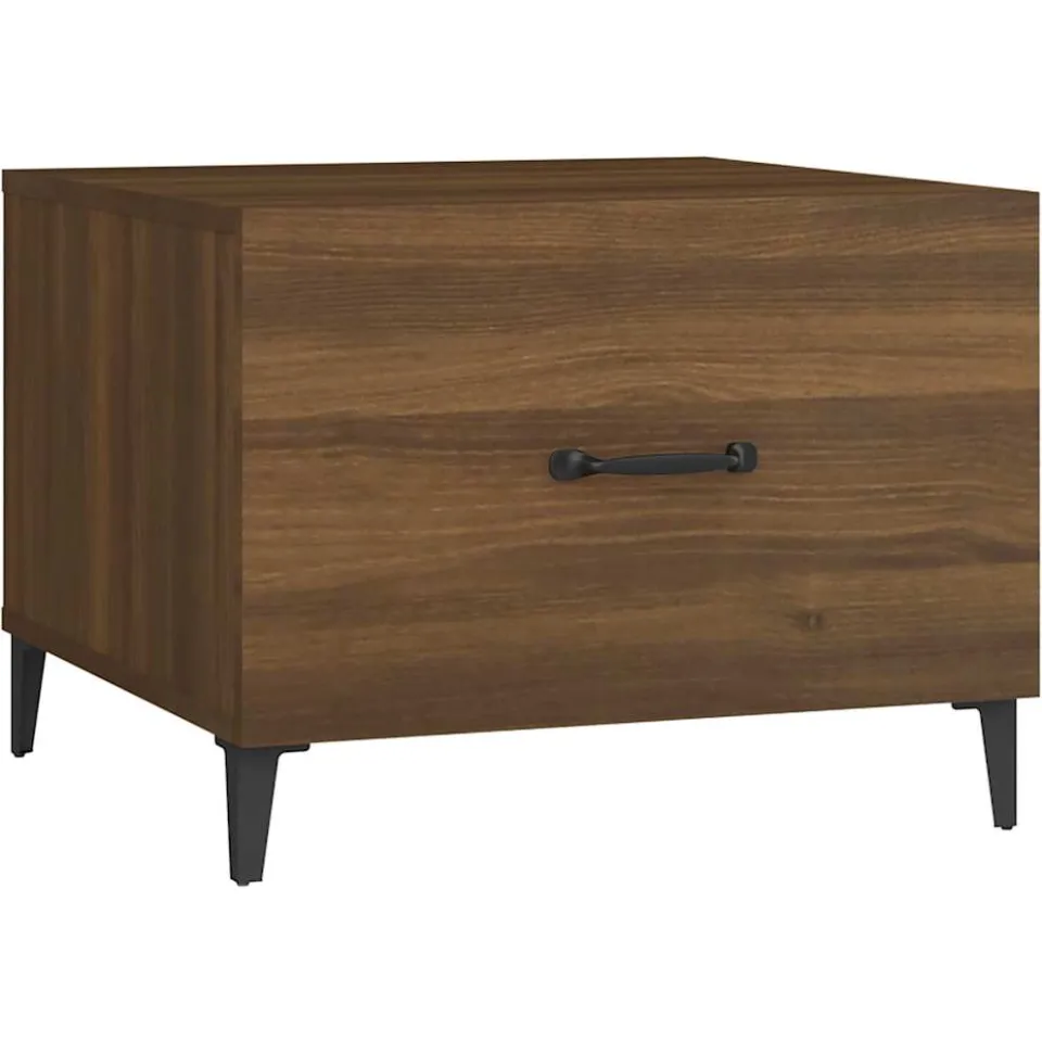 vidaXL Salontafels 2 st met metalen poten 50x50x40 cm bruin eikenkleur, foto 4