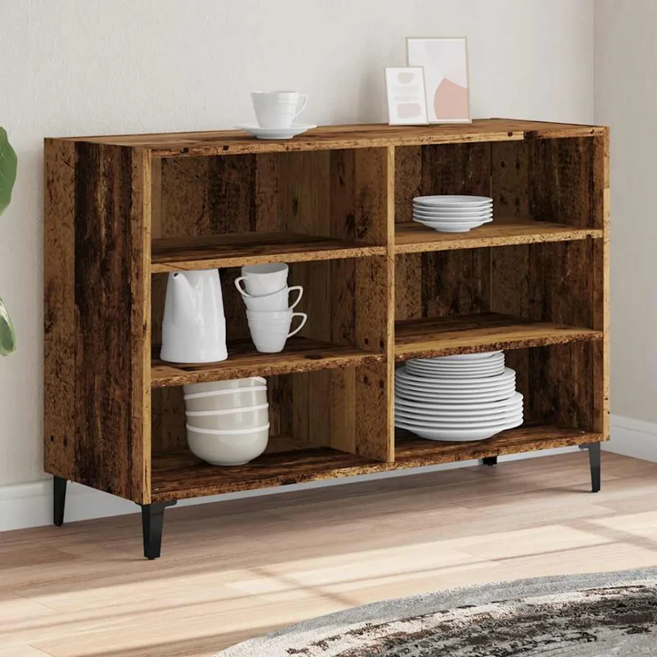 vidaXL Dressoir 103,5x35x70 cm bewerkt hout oud houtkleurig bruin, foto 2