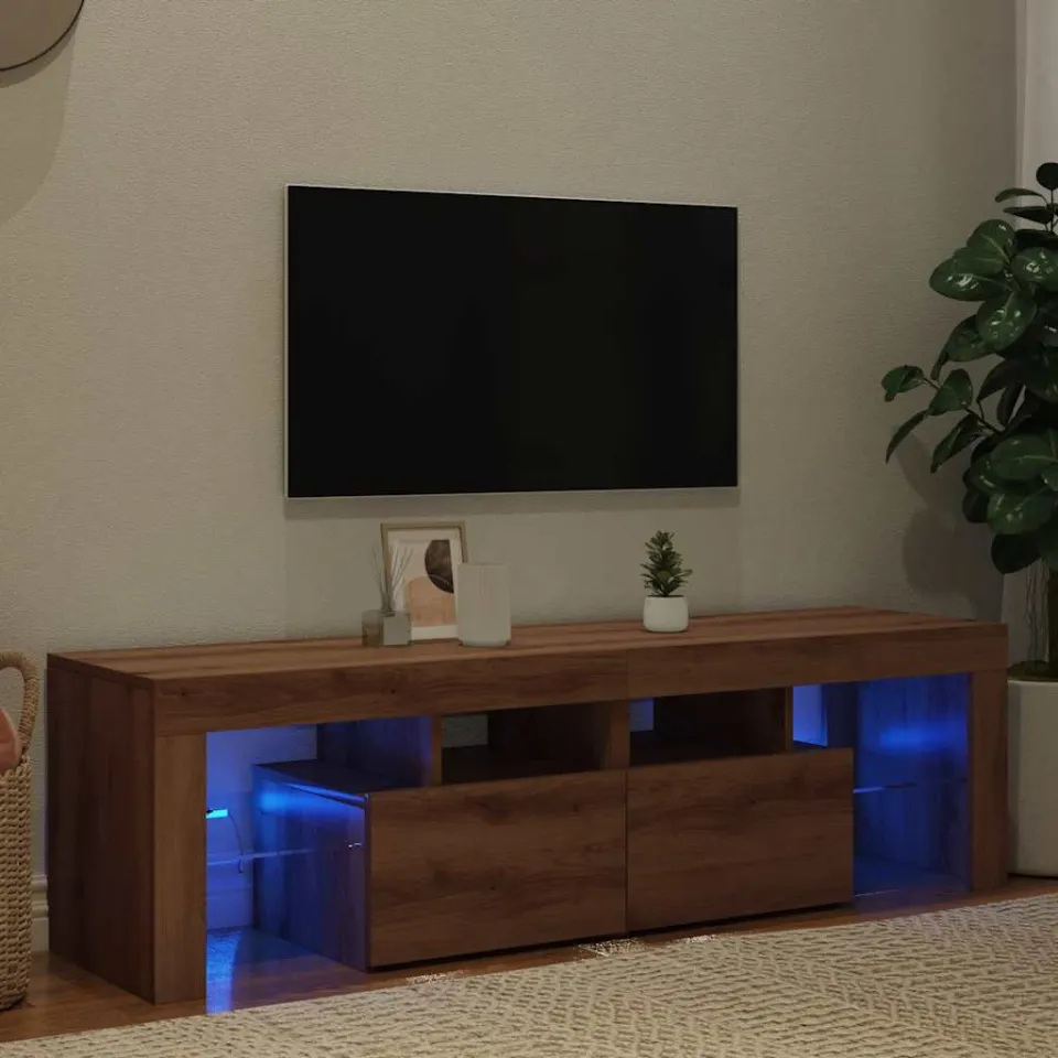vidaXL Tv-meubel met LED 140x36,5x40 cm bewerkt hout artisanaal eiken, foto 3