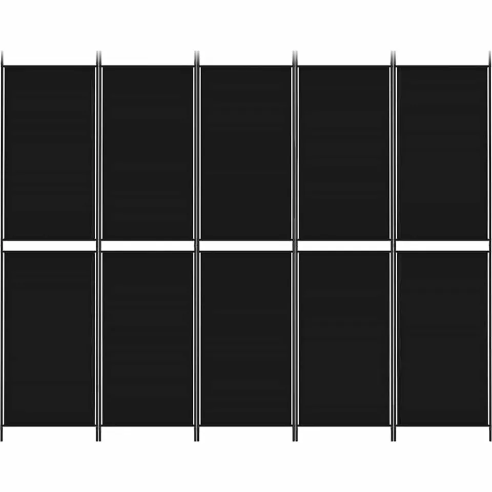 vidaXL Kamerscherm met 5 panelen 250x200 cm stof zwart