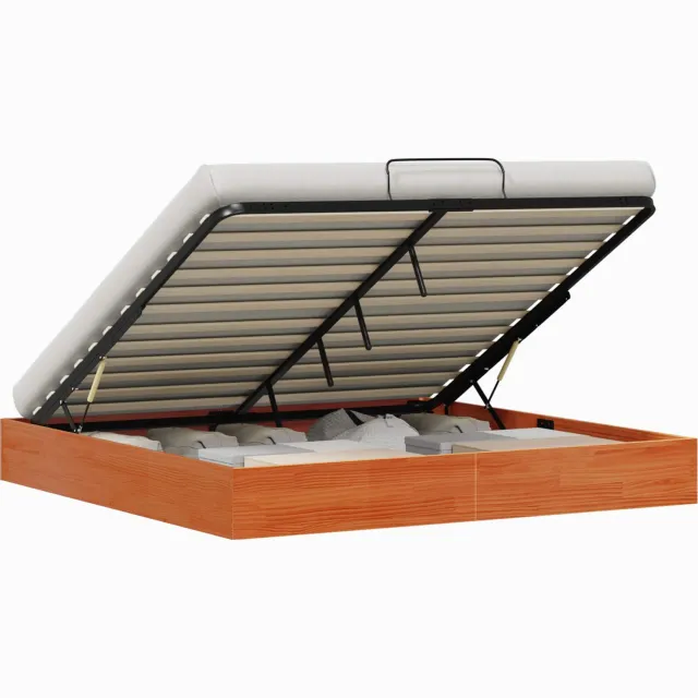 vidaXL Ottoman Bedframe met Opslag Wasbruin 180 x 200 cm