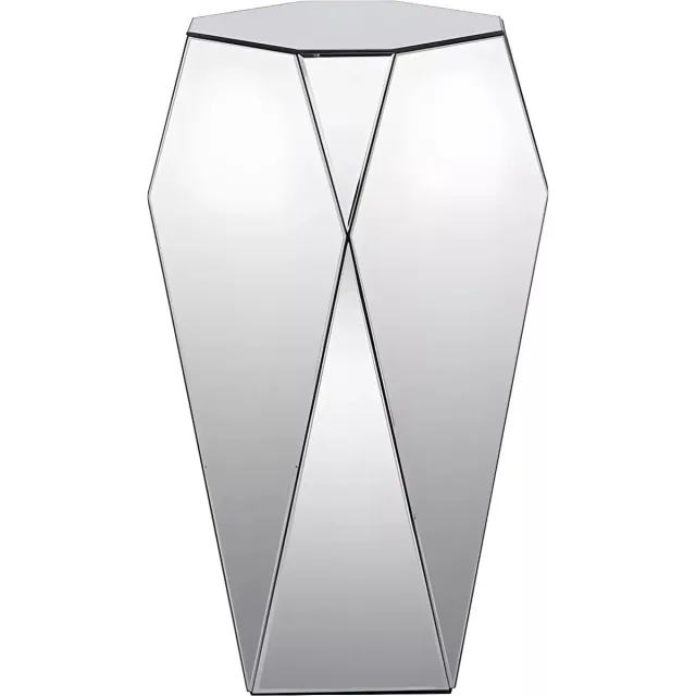Vente-unique Bijzettafel in MDF en spiegelglas - Kleur: zilver - SIGRID Zilverkleurig