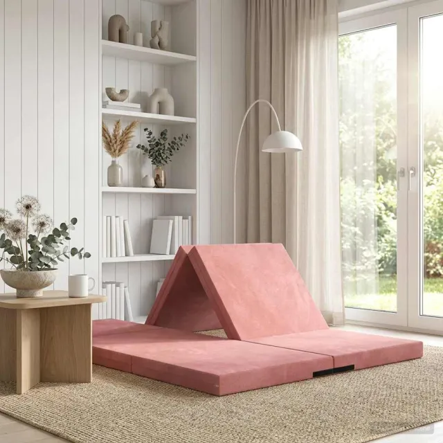 vidaXL Vouwbare Bankbed 70 x 67 x 48 cm Roze