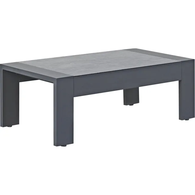 Normin Lounge tuintafel Fosega 110x60cm | Grey/Matt Black | Keramiek & aluminium Matt Black, Grey