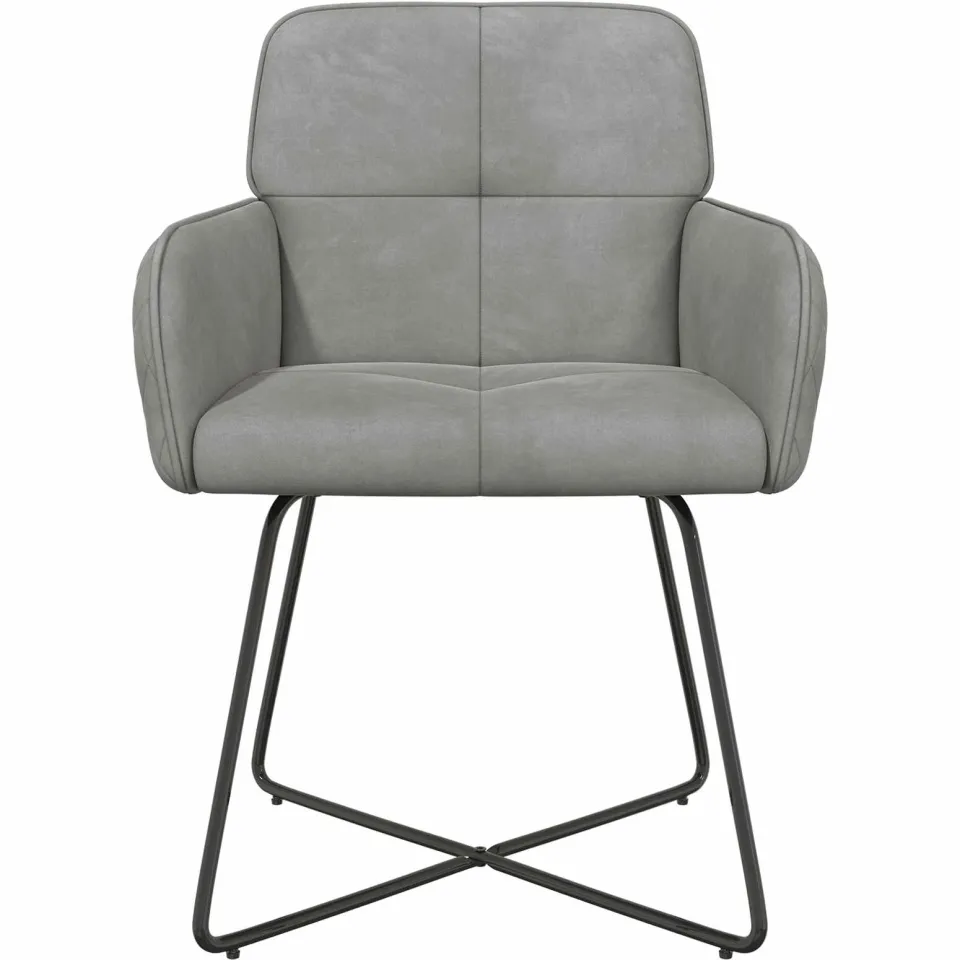 vidaXL Eettafelstoelen 2 st fluweel Lichtgrijs 59 x 56,5 x 86 cm