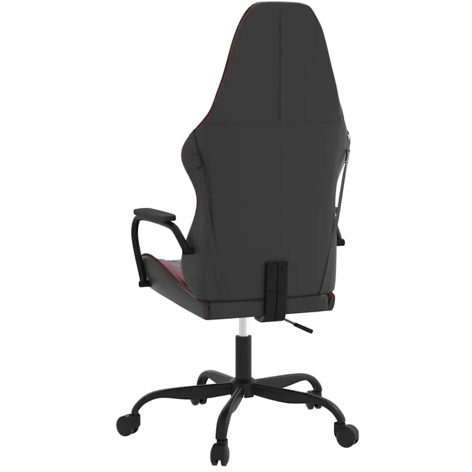vidaXL Massage gamestoel kunstleer zwart en wijnrood, foto 4