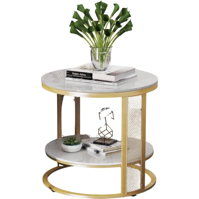 Bolt Edge Salontafel Derloni - Wit - 2-Delig - Vierkant - Woonkamer - Bijzettafels