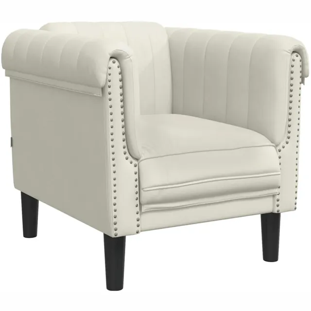 vidaXL Fauteuil - fluweel - crèmekleurig
