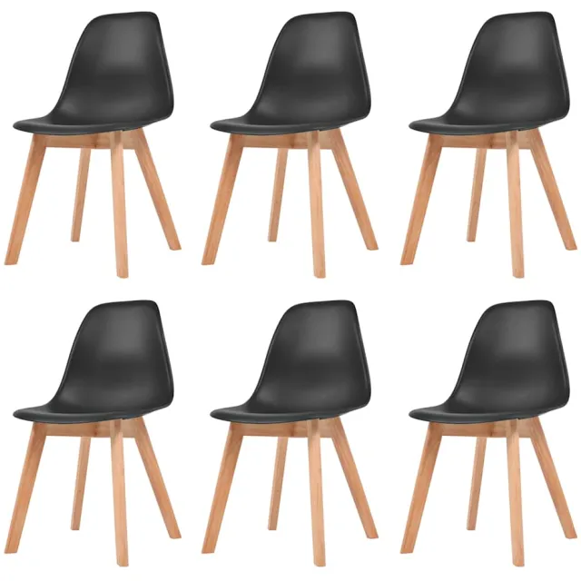 vidaXL Eetkamerstoelen 6 st kunststof zwart