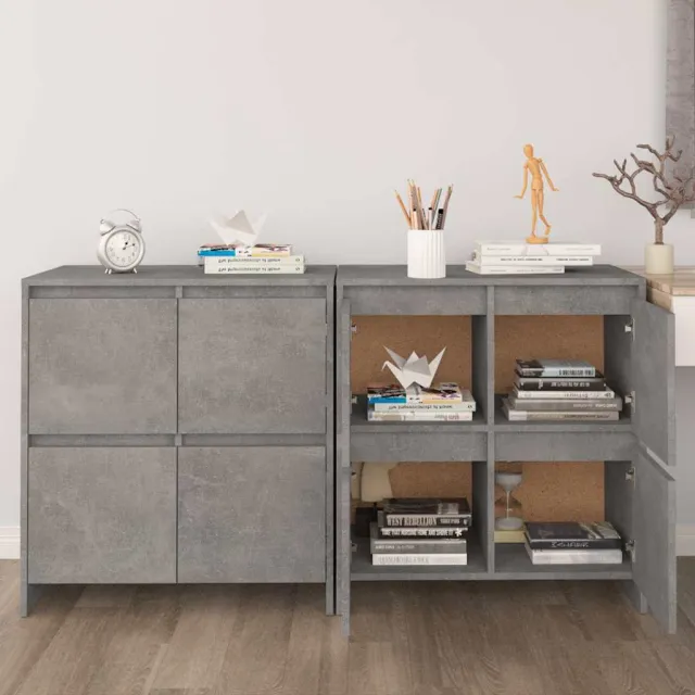 vidaXL Dressoirs 2 st 70x41x75 cm bewerkt hout betongrijs grijs, foto 2