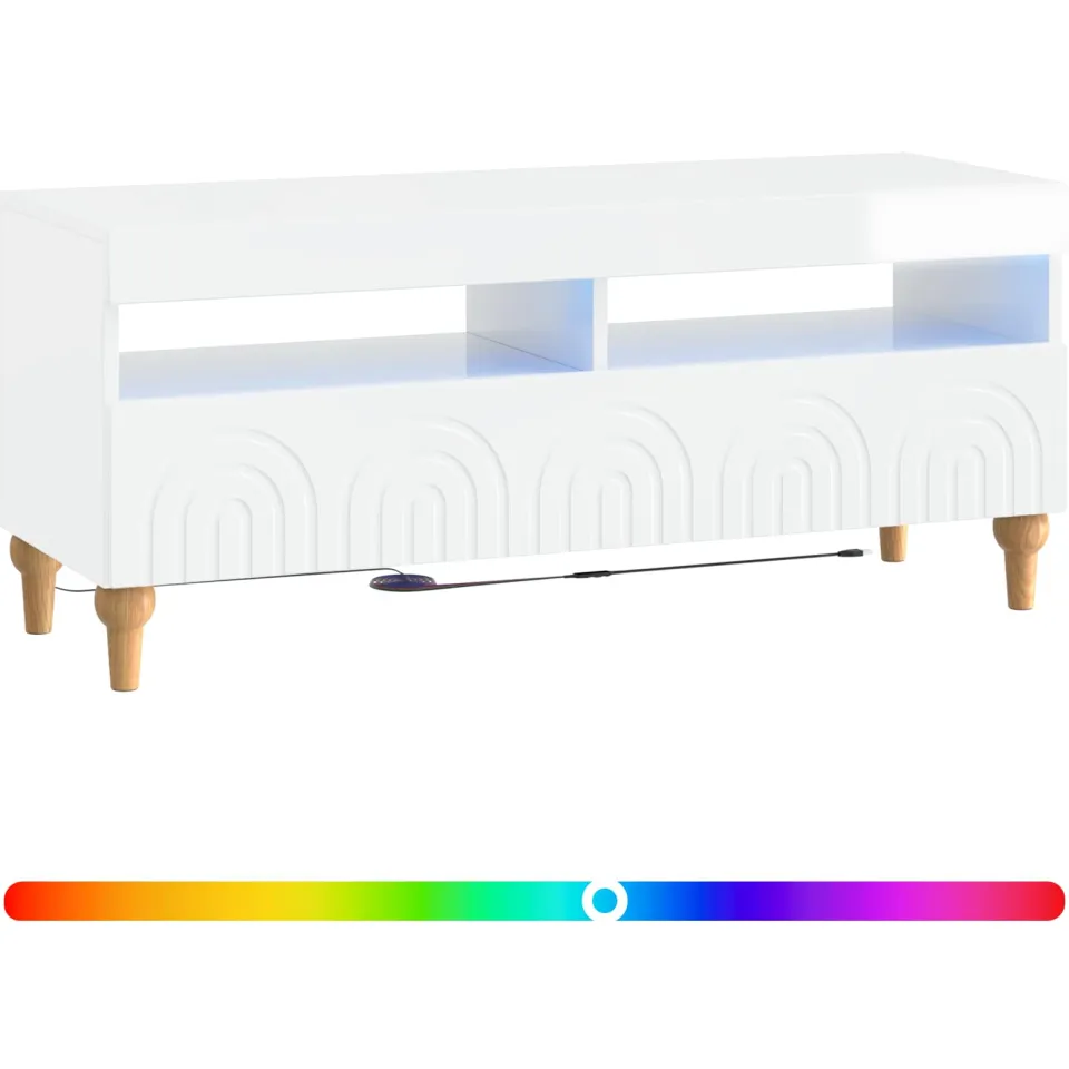vidaXL LED tv-meubel ALKMAAR 100 x 35 x 43 cm Hoogglans Wit